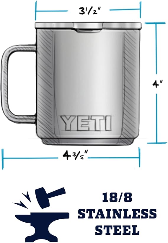 YETI Rambler 10 oz Stackable Mug, Vacuum Insulated, Stainless Steel with MagSlider Lid, Agave Teal