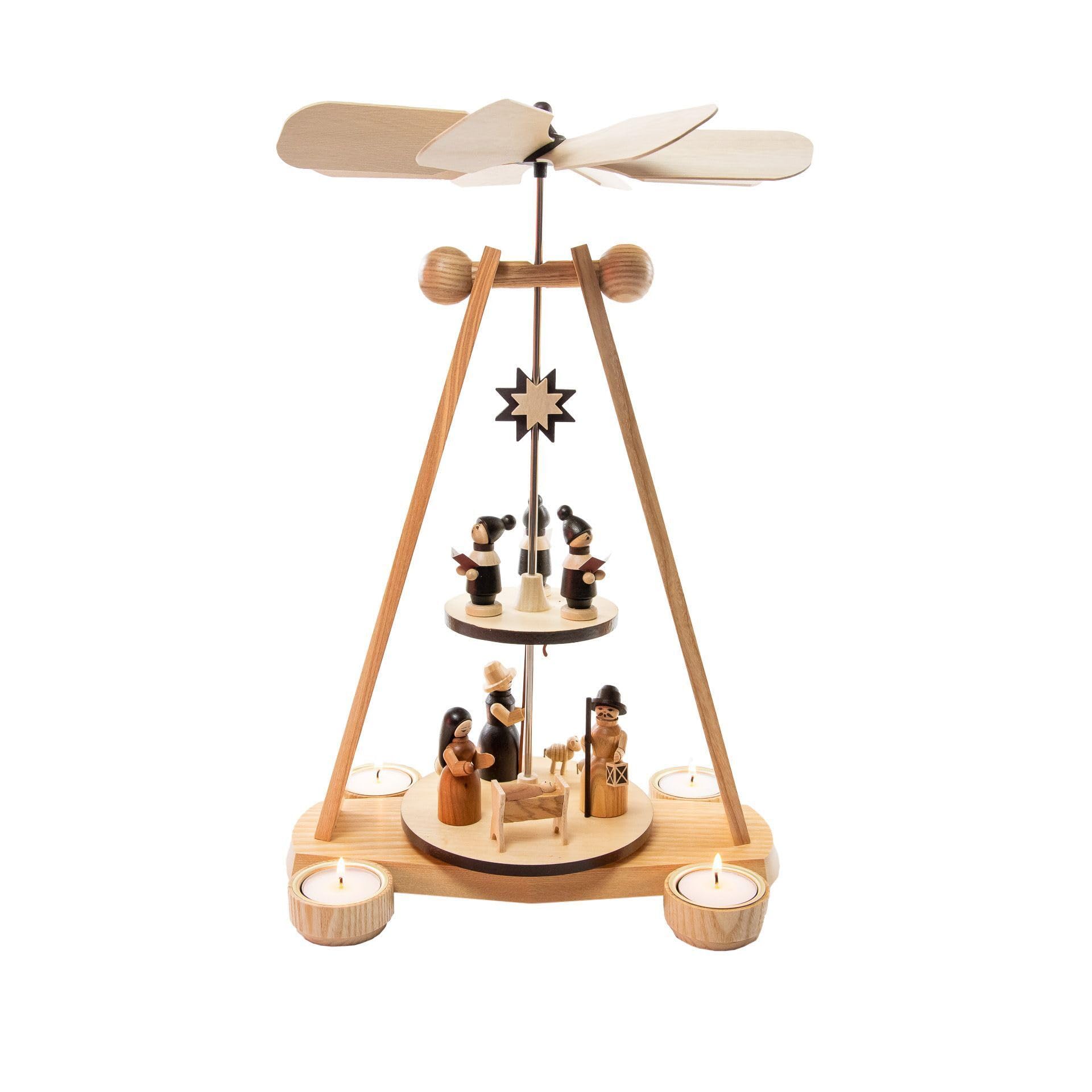 Pyramide de Noël en bois Rudolphs Schatzkiste à 2 étages de 25x40x19 cm