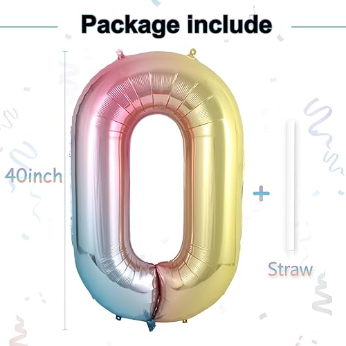 Miniatura 4 de Globos de números 0, globos de números de 40 pulgadas, globos grandes de aluminio arcoíris para fiesta de cumpleaños, graduación, celebración, boda,