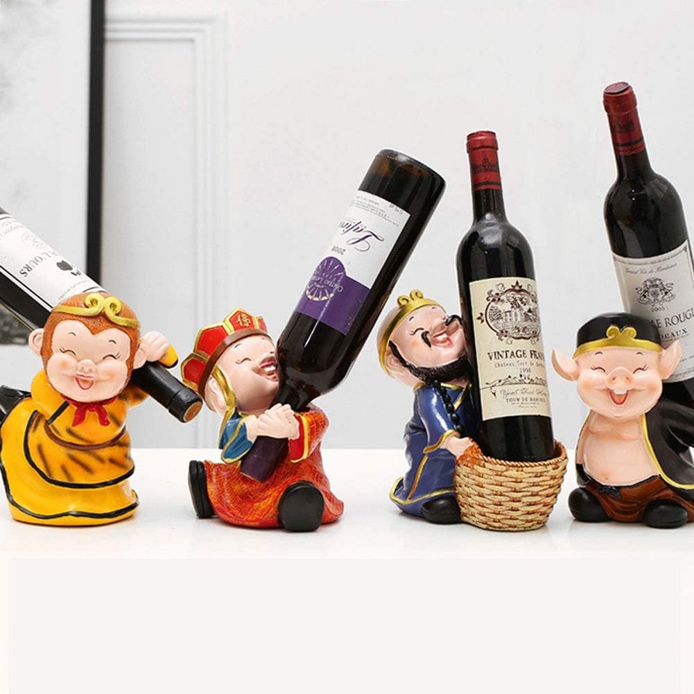 Wine Rack Journey to The West Character Shape Wine Bottle Holder Tabletop Wine Shelf Crafts Decoration Freestanding Display Stand for Home Multi-Styles Wine Racks Free Standing