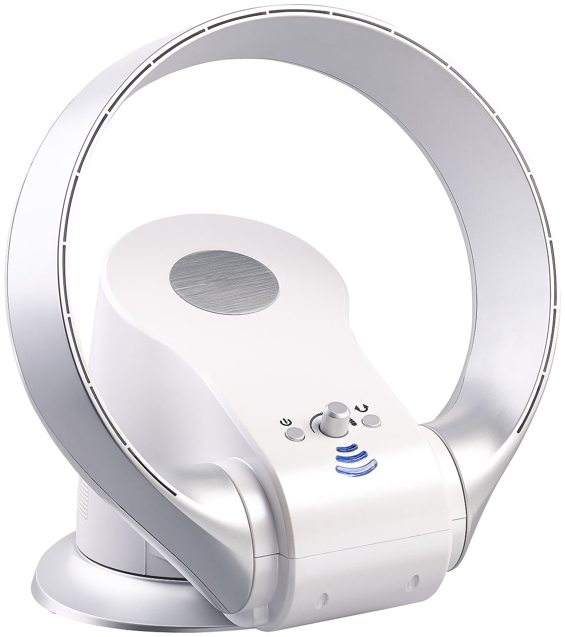 Sichler Haushaltsgeräte Ventilator ohne Rotor: Rotorloser 360°-Wand- und Tisch-Ventilator mit Oszillation, 26 Watt (Wandventilator schwenkbar, ohne Rotorblätter, Kühl)