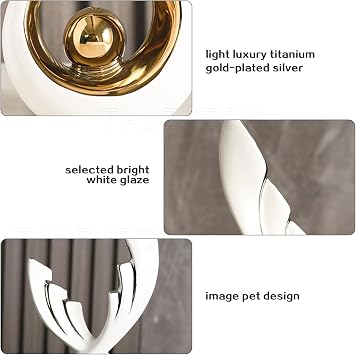 Modern Ceramic Sculpture Decoration Office Decoration Windowsill Home Table Decoration Living Room Orange