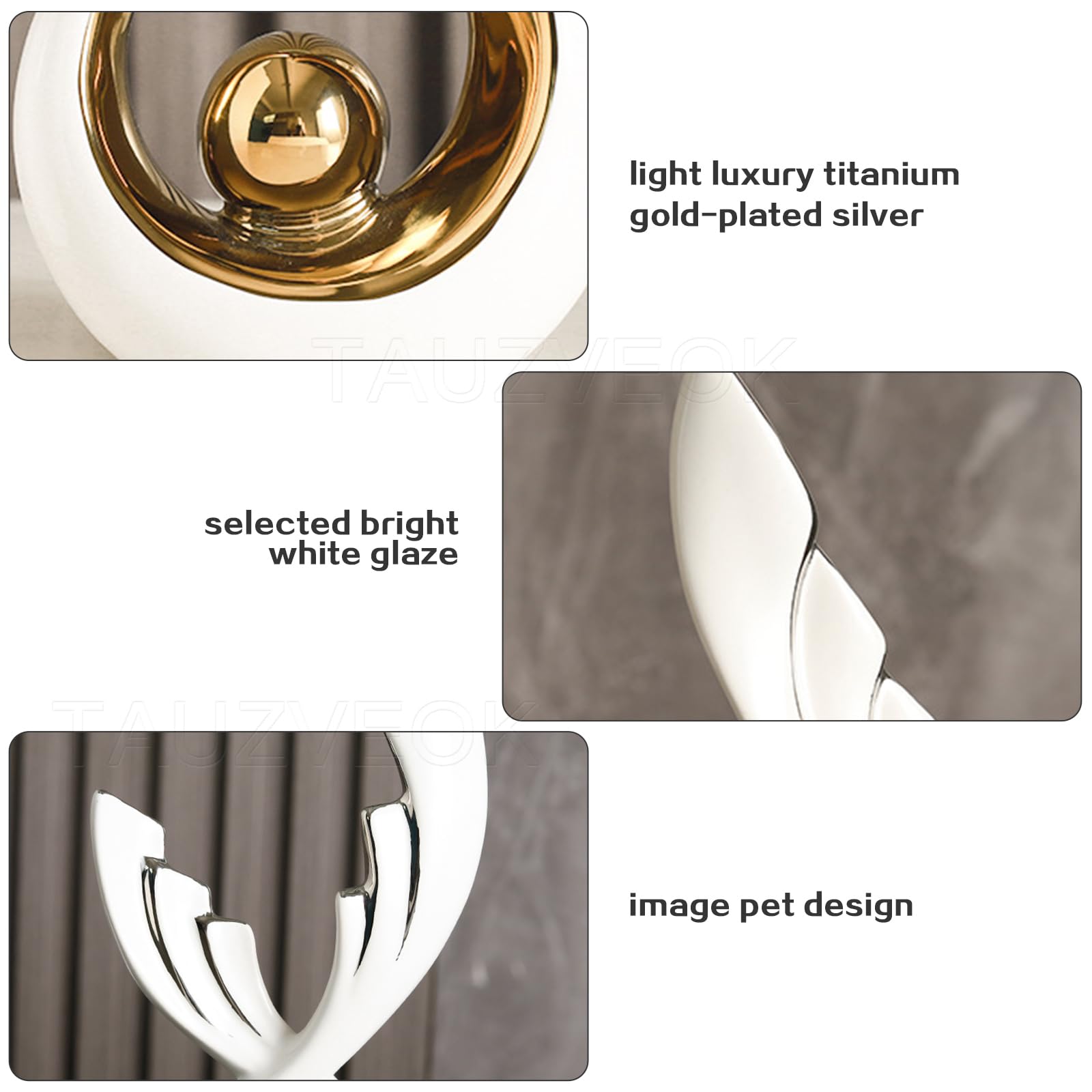 Escultura Decorativa Abstracta Moderna, cerámica Decorativa para Sala de Estar, para Oficina, Mesa, apartamento, Dormitorio, estatuas, Blanco, Grande