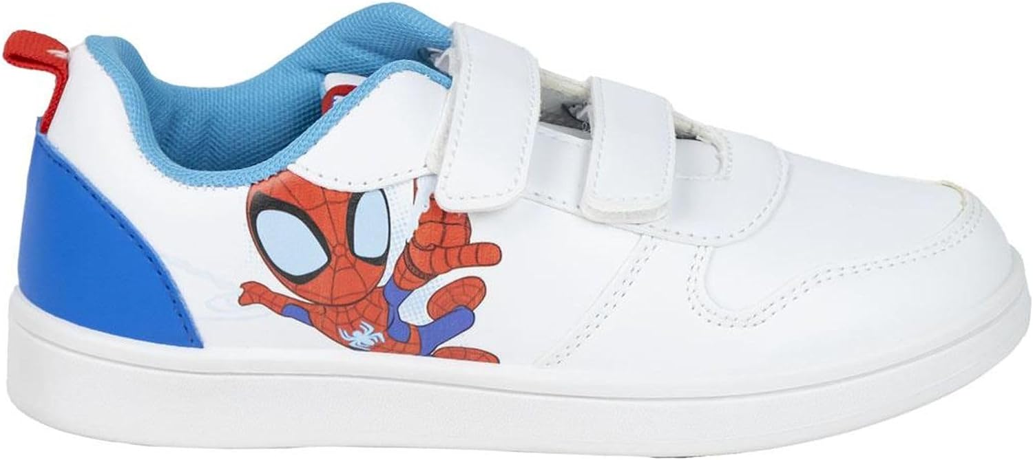 CERDÁ Life's Little Moments Sports PVC Sole Spidey Athletic Shoes for Children, White, 17.0 cm