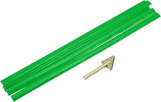 MECCANIXITY 5 Pcs Green Plastic Welding Rods 9.5mm x 250mm PE Flat Ribbon Welding Strip with Smoothing Tools for Repairing Water Tanks Forklift Pallets Trash Cans(0.4inch x 10inch)