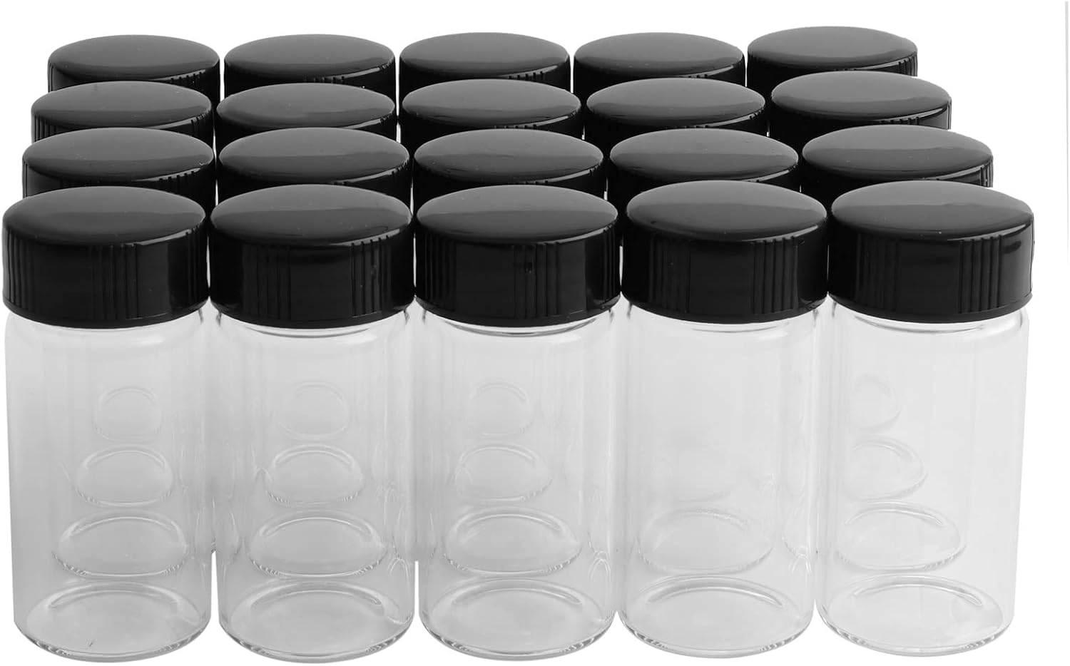 20ml (0.7 Oz) Glass Vials with Screw Cap DIY Decoration Mini Message Bottles Vial,Small Jars for Wedding Party Favors, Pack of 20