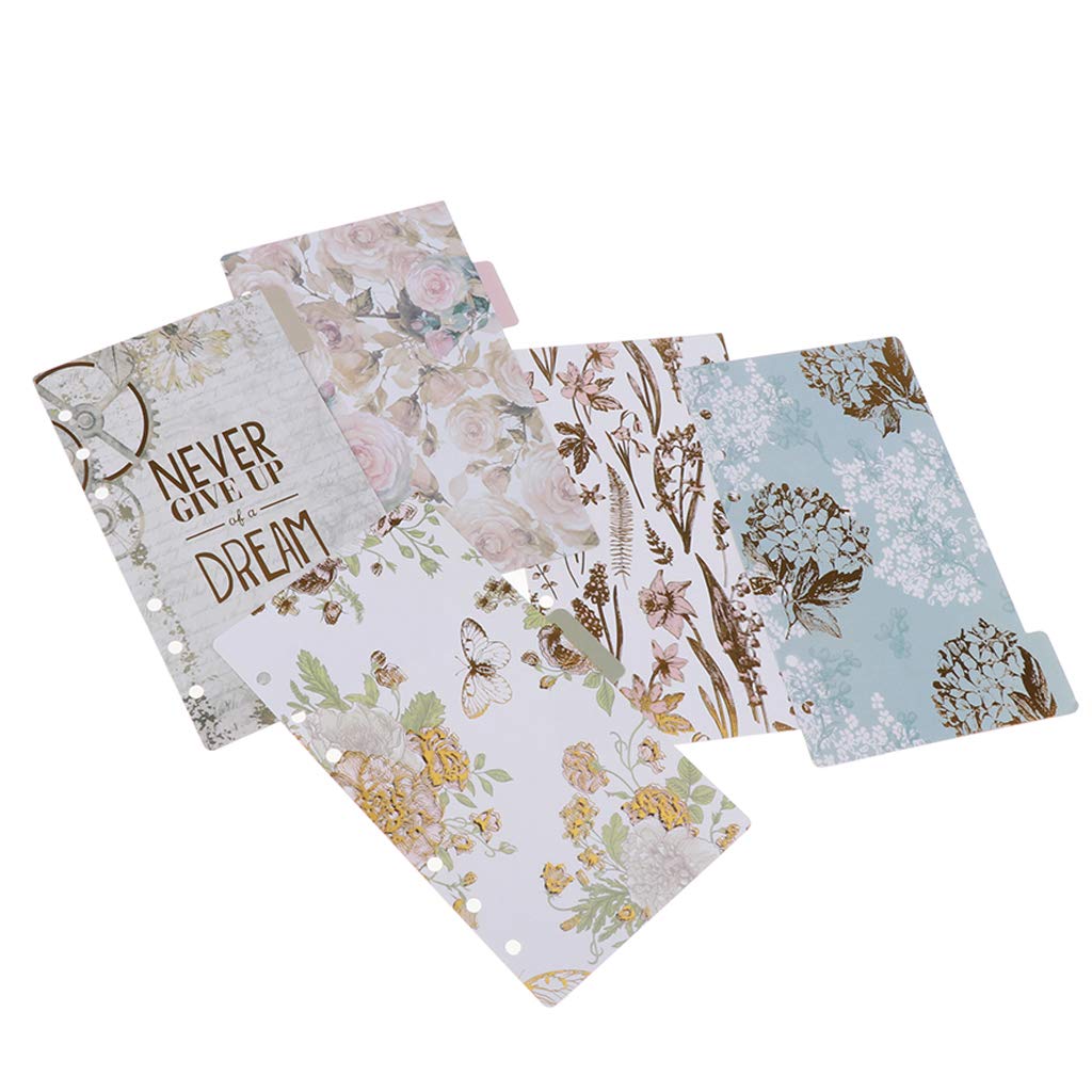 Golden Stamping Index Dividers Tabbed Paper Insert Planner Divider for A6 A