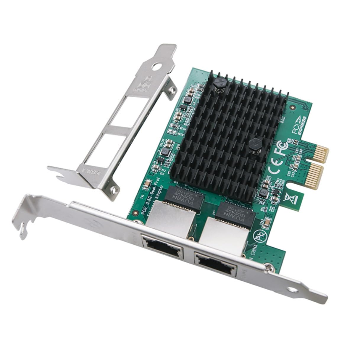 CY Dual Ports 2500Mbps 2.5Gbps to PCI-E PCI Express 1x GBE Gigabit 1000Mbps Ethernet Network LAN Cable Adapter for Desktop Motherboard-image-2