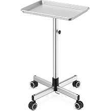 Salon Tray Tattoo Tray Salon Cart for Hair Stylist Rolling Cart with Wheels -Silver