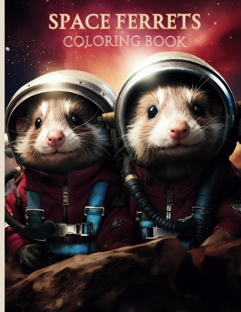 Space Ferrets: An Interstellar Adventure - An Adult Coloring Book with 50 Cosmic Ferret Illustrations for Relaxation, Stress Relief, and Creative ...