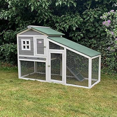 BUNNY BUSINESS RABBIT GUINEA PIG HUTCH HUTCHES RUN RUNS BB-H10 LARGE RABBIT HOUSE ENCLOSURE 145cm : 100cm : 63 cm LxDxH (GREY)