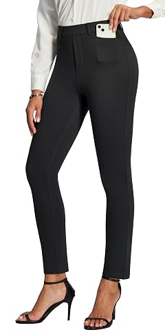 IUGA Stretchy Work Pants Women Pull On Skinny Dress Pants Women Slim Fit Office Teacher Business Casual Outfits