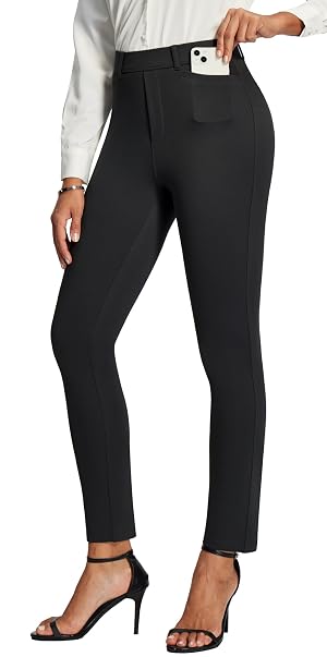 IUGA Stretchy Work Pants Women Pull On Skinny Dress Pants Women Slim Fit Office Teacher Business Casual Outfits