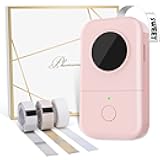 Phomemo D30 Label Maker Machine with Tape 3 Roll Adhesive Label, Bluetooth Mini Label Printer Thermal Wireless Small Labeler Machine for Home, Office Organization,Pink