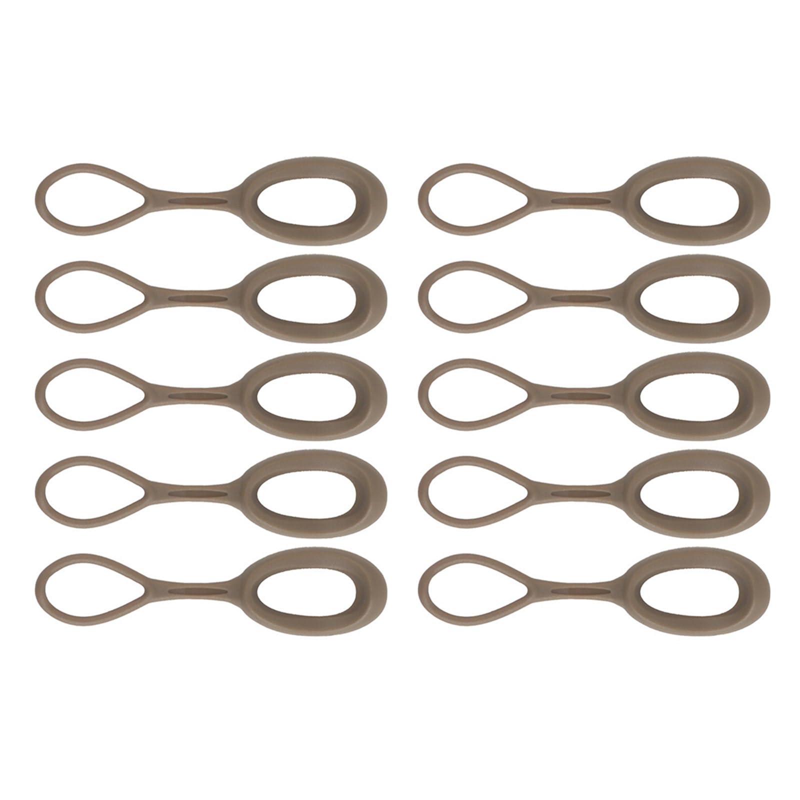 Kalttoy Mud Color 10 Pieces/Set Zippers Extension Zippers Puller Replacement Pulls For Bag Purse Luggage