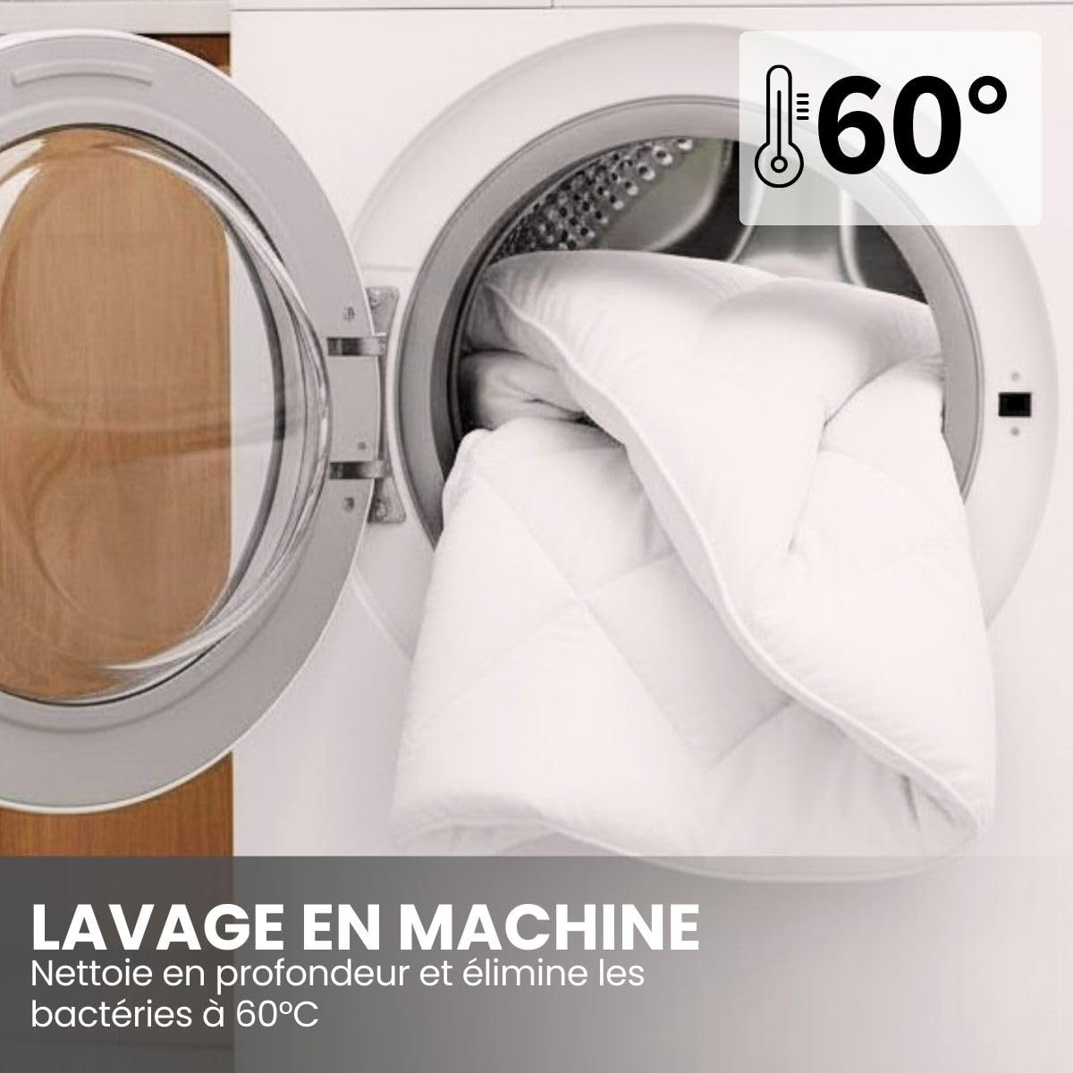 DREAMWAY – Couette 220x240 cm 4 Saisons Certifiée Oeko-Tex – 3 en 1 – 150 GSM Été Légère + 300 GSM Mi-Saison – Assemblées = 450 GSM Hiver Chaud – Boutons-Pression