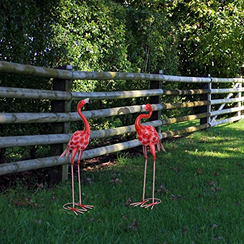 Grand Flamant Rouge Métal : Décor Extérieur Durable Contre la Grisaille