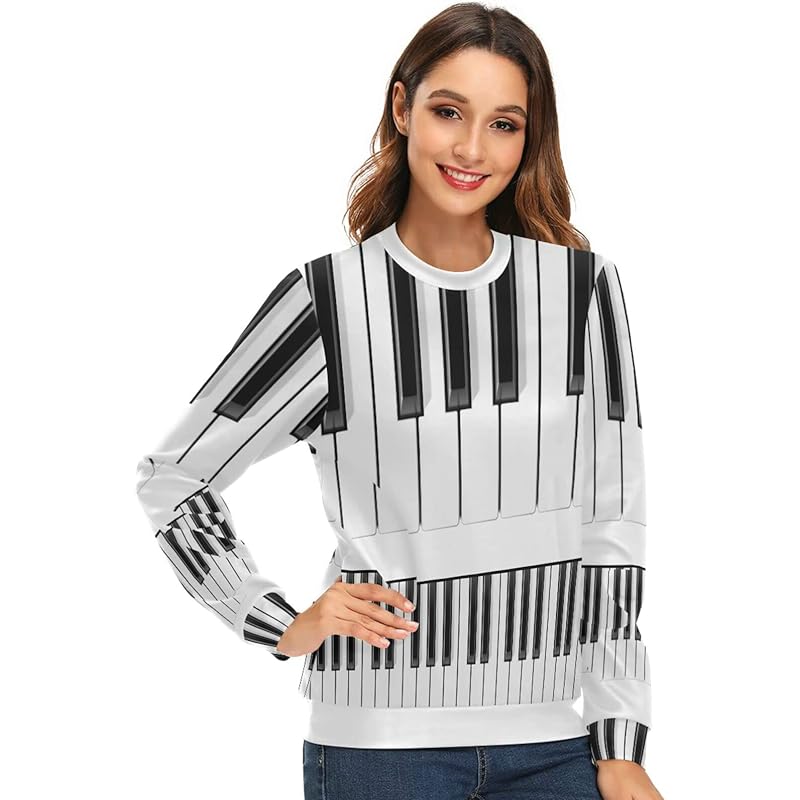 ポンパドー ビター Masai トレーナー レディース 可愛い おしゃれ スウェットシャツ 長袖 丸首 ルームウェア 部屋着 春秋冬服 ピアノ柄 Hanagrocare Com