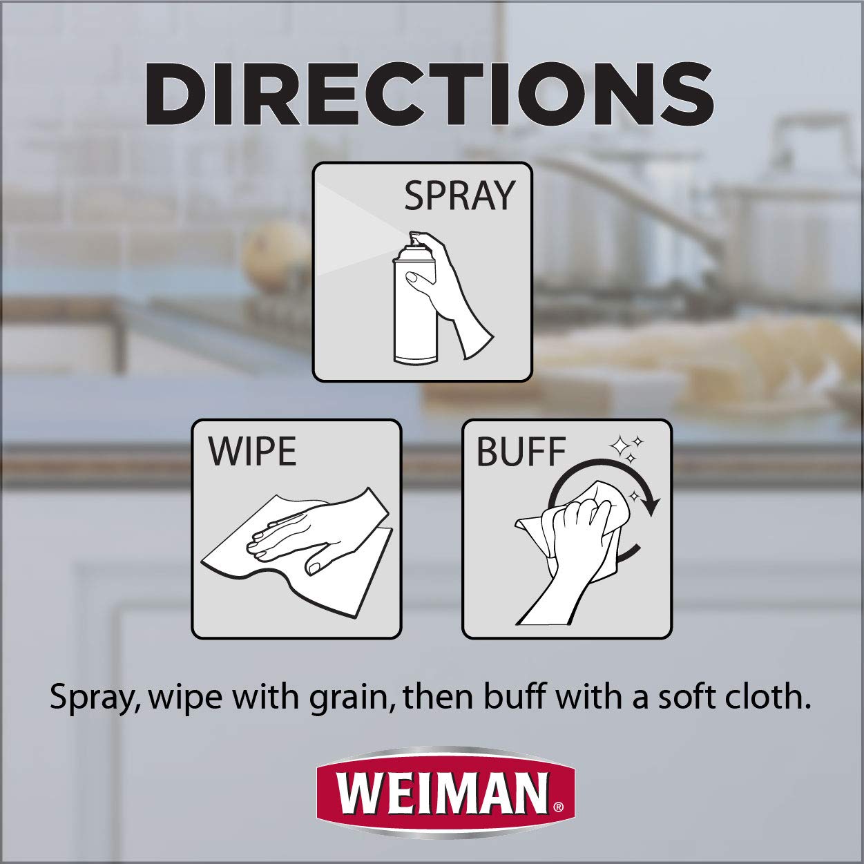 Weiman Stainless Steel Cleaner & Polish Aerosol 17 oz - 6 Pack