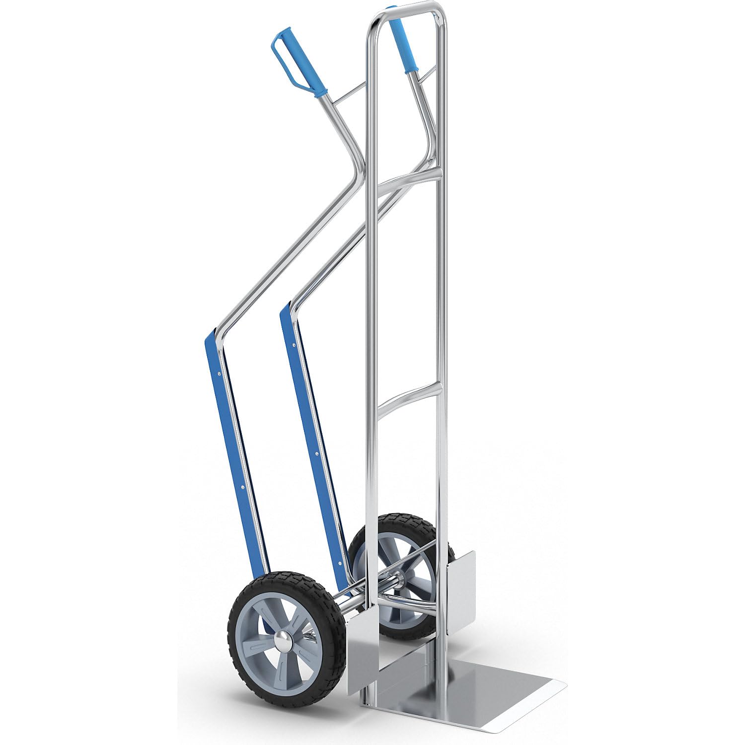 eurokraft Basic | Aluminium-Sackkarre | Schaufel BxT 300 x 290 mm, mit Gleitkufen