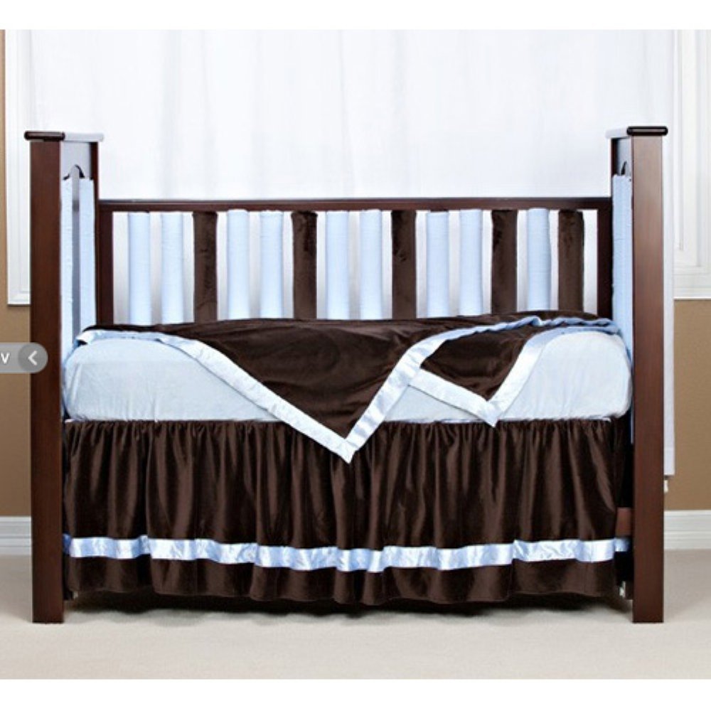 Go Mama Go Designs 16" Chocolate Minky Dust Ruffle with