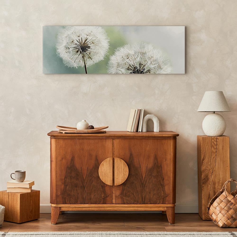 murando - Akustikbild Blumen Natur Grau, 120x40 cm, 1-teilig, Schallschutz | Verbessert Raumakustik, reduziert Hall, ideal fürs Büro oder Wohnzimmer, hochwertige Verarbeitung, schnelle Montage, stilvoll