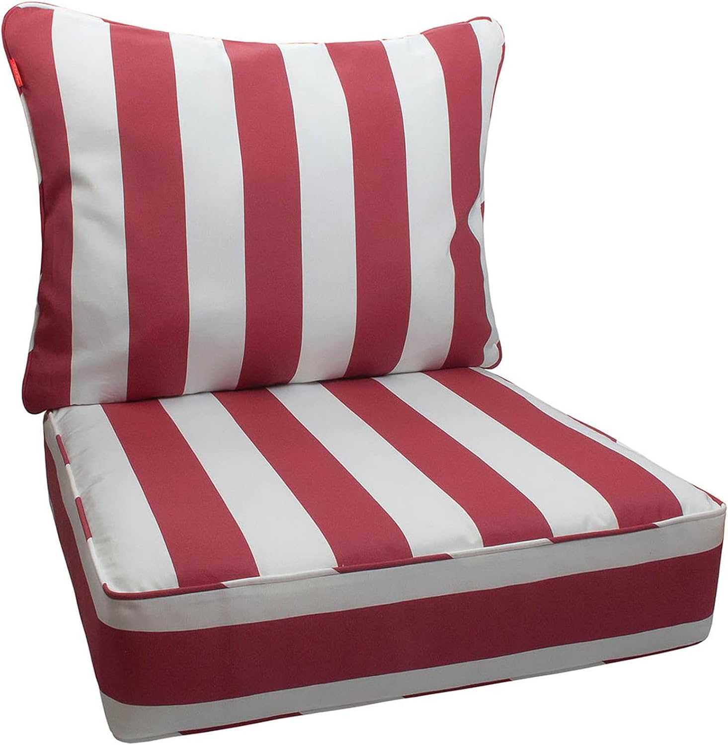 IN4 Care Outdoor Patio Deep Seat Cushions and Back, All Weather Large Size Replacement Cushion for Patio Chair Furniture, 24" x 24" x 6" - Red White : Patio, Lawn & Garden