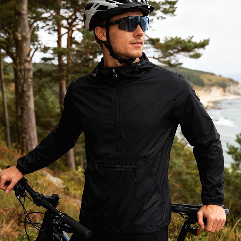 Chaqueta De Ciclismo De Verano Hombre, Impermeable Ventilada Transpirable Cortavientos Giacca Running Mujer Reflectante Ultraligera Duradera Con Capucha Chaqueta Para Senderismo