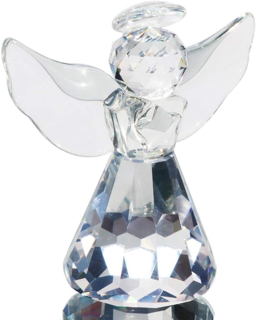 HANUR Crystal Angel Figurine Clear Ornament Home Decoration Collection