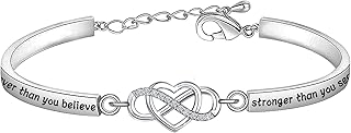 Inspirational Bracelet for Daughter Gifts from Mom You are Braver Stronger Smarter Than You Think to My Daughter Gift