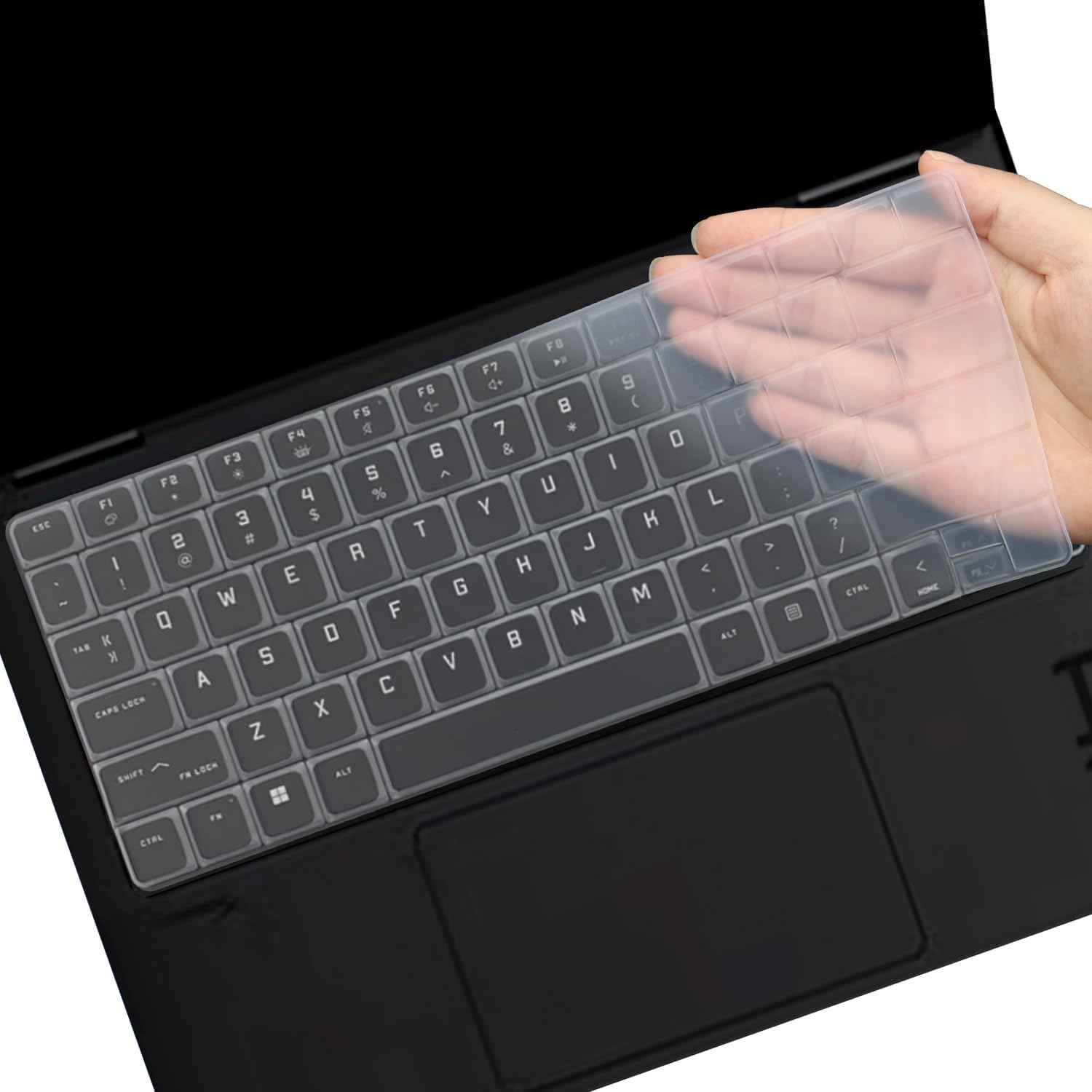 Silicone Keyboard Skin Cover for 2024 HP Omen Transcend 14 inch Gaming Laptop [ 14-fb0007TX / 14-fb0089TX ] (Transparent)