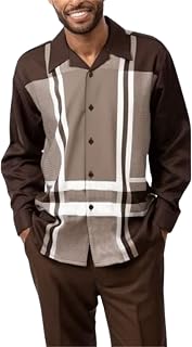 Men's Long Sleeve 2 Piece Dress Shirts and Pants Suits Fall Winter Formal Walking Suits for Night S-5XL