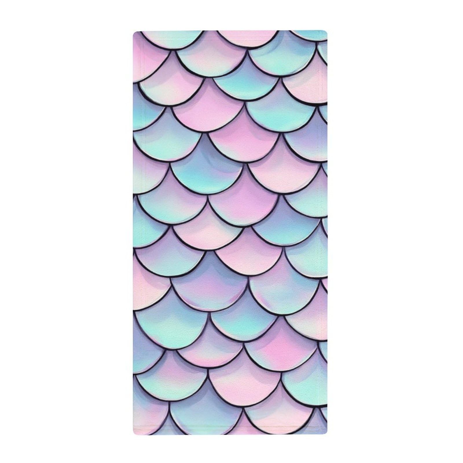 Anceky Decorative Hotel Bath Towels, Beautiful Sparkling Mermaid Scales Soft Absorbent Hand Towels for Guest Rooms & Kitchen Use