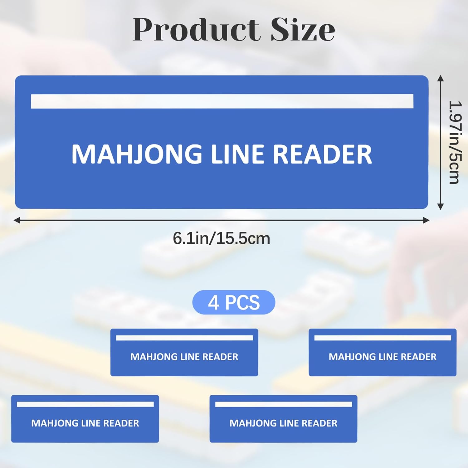 4 Pcs Mahjong Line Finder, Mahjong Accessories and Gifts for Women Mom, American Mahjong Line Reader and Rules Helper Guide for Beginners and Experienced Players (Blue)