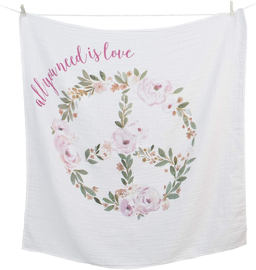 Lulujo Baby’s First Year Milestone Blanket and Card Set | 40in x 40in (All You Need is Love)