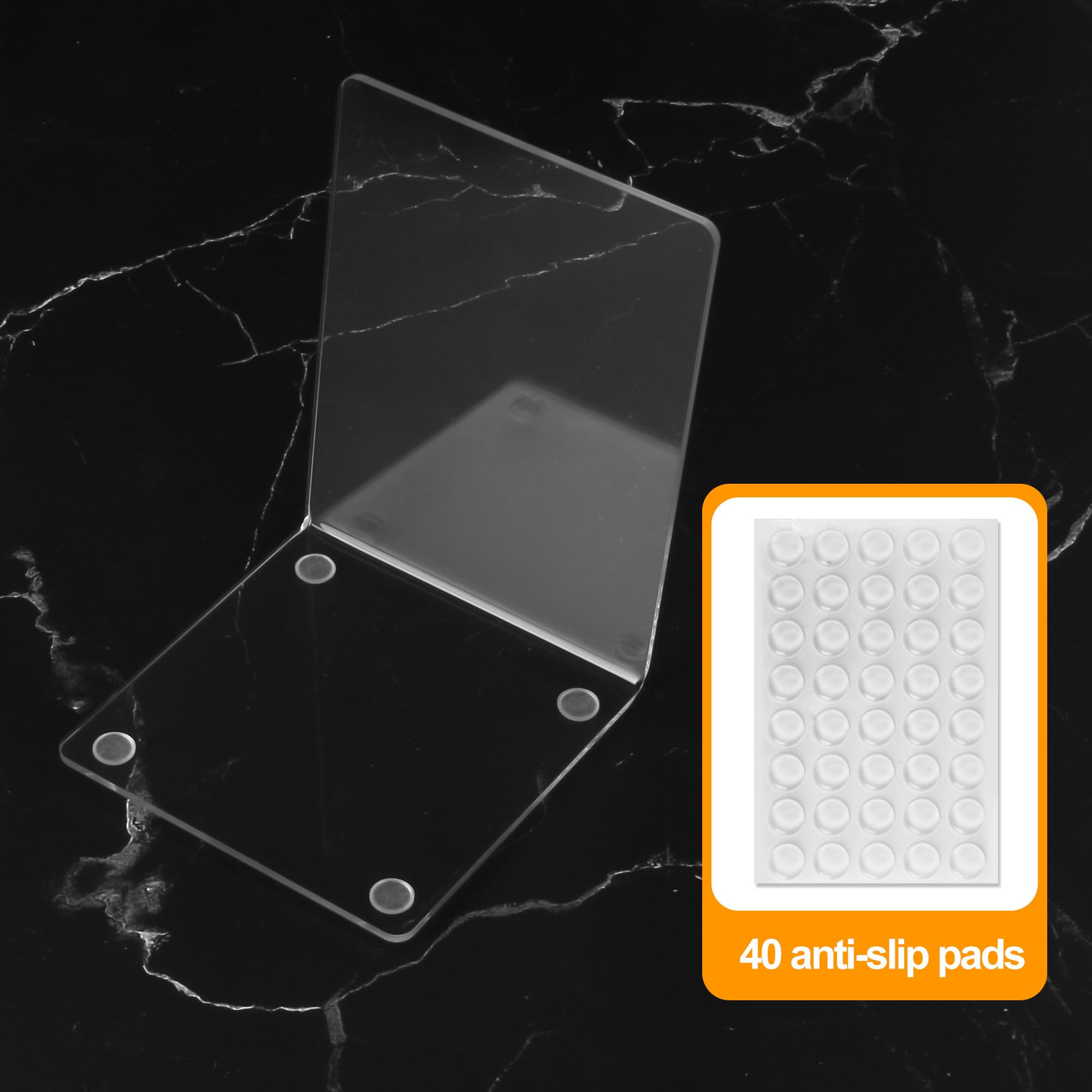 Fermalibri in acrilico trasparente 10 pezzi con cuscinetti antiscivolo in silicone Supporto per libri