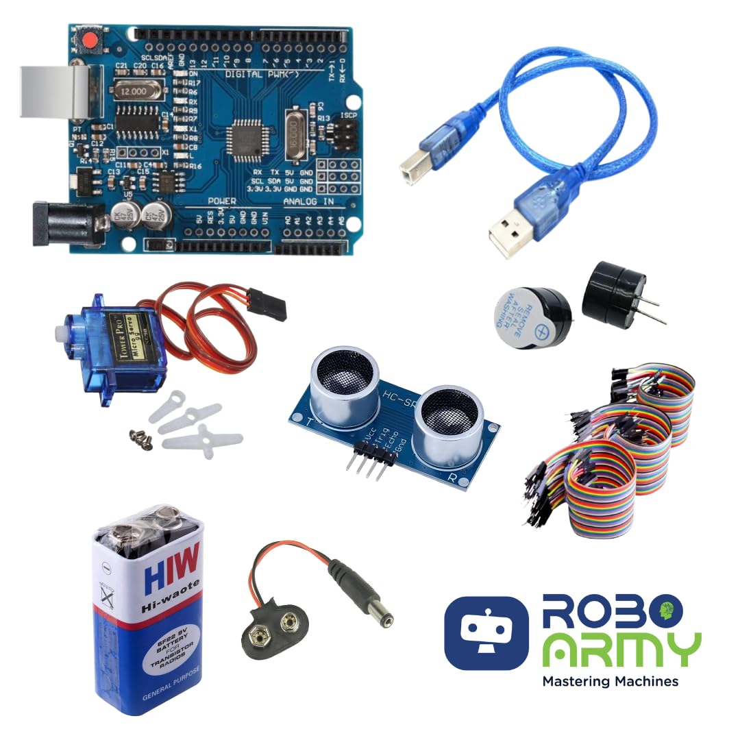 Young Innovator STEM Robotics Kit for Kids Ages 10-15 – 10+ DIY Projects with Ultrasonic Sensors | Build Smart Dustbin, Sonar System, Automatic Door | Arduino Compatible | Video Tutorials | Class 6-9