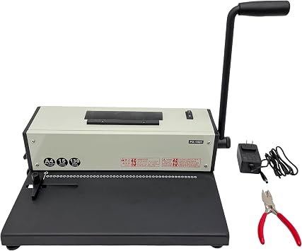 Spiral Coil Binding Machine 41 Pitch Spiral Coil Binding Machine Electric 46 Holes 3.5mm Binding Machine Spiral Coil Paper Punching Machine Manual Punching Electric Insertion 110V