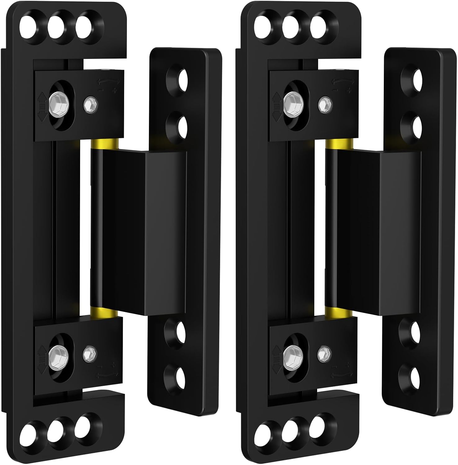 Hidden Door Hinge Hidden Hinges for Doors 2pack Ultra-Thin Concealed Hinges Adjustable Heavy Duty Invisible Hinge Silent and Smooth Hidden Hinges for Secret Door 2 Pack Black Ajust 110° hidden Hinges