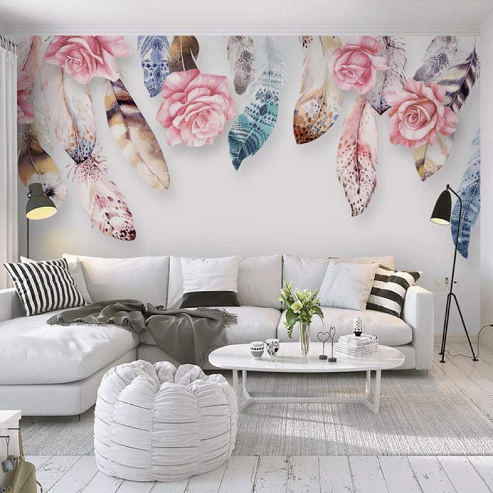 Peintures murales haut de gamme papier peint 3D aquarelle plume