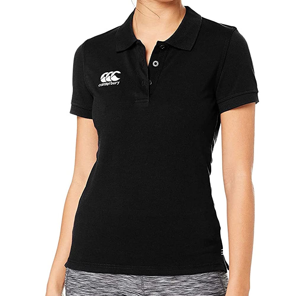 Canterbury Women's Waimak Cotton Polo Shirt | Rugby Shirt | Casual Polo Shirt, Black, 8