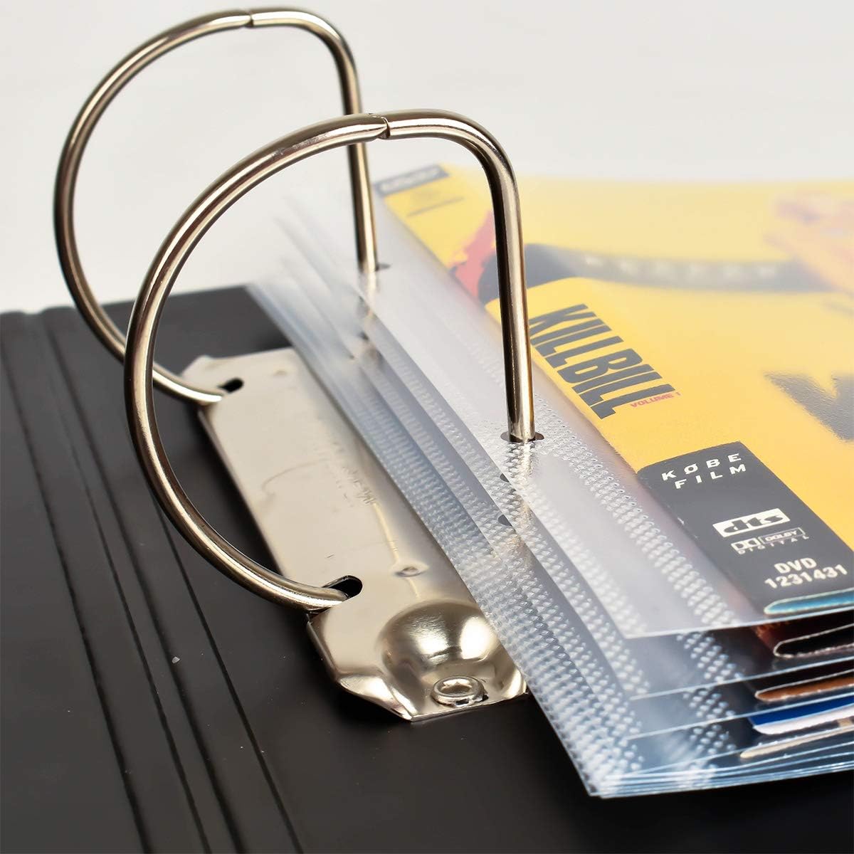 3L Office Storage Pack 100 Pockets + 4 DVD Folders, Transparent/Black