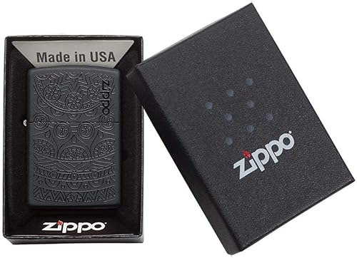 Miniatura 6 de Zippo Encendedor de bolsillo negro mate con diseño tono sobre tono