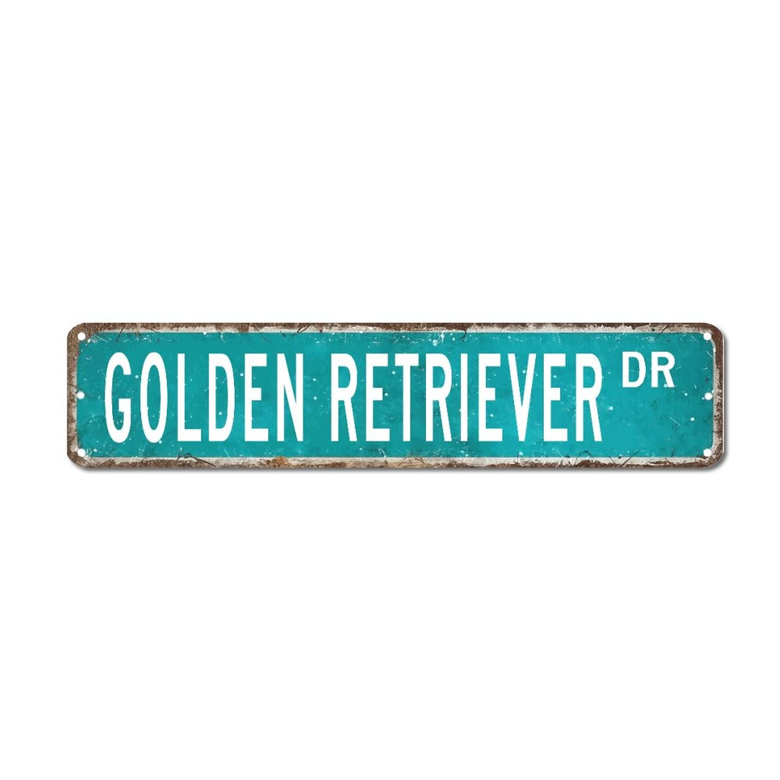 Yelolyio Men's Golden Retriever Custom Street Sign Dogs Retro Metal Road Sign Retriever Owner Home Wall Decorative Signs Cave Art Decorations Quality Metal Signs For Courtyard
