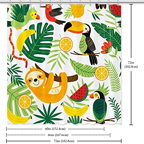 Rideau de douche toucan imperméable et anti-moisissure de 183 cm