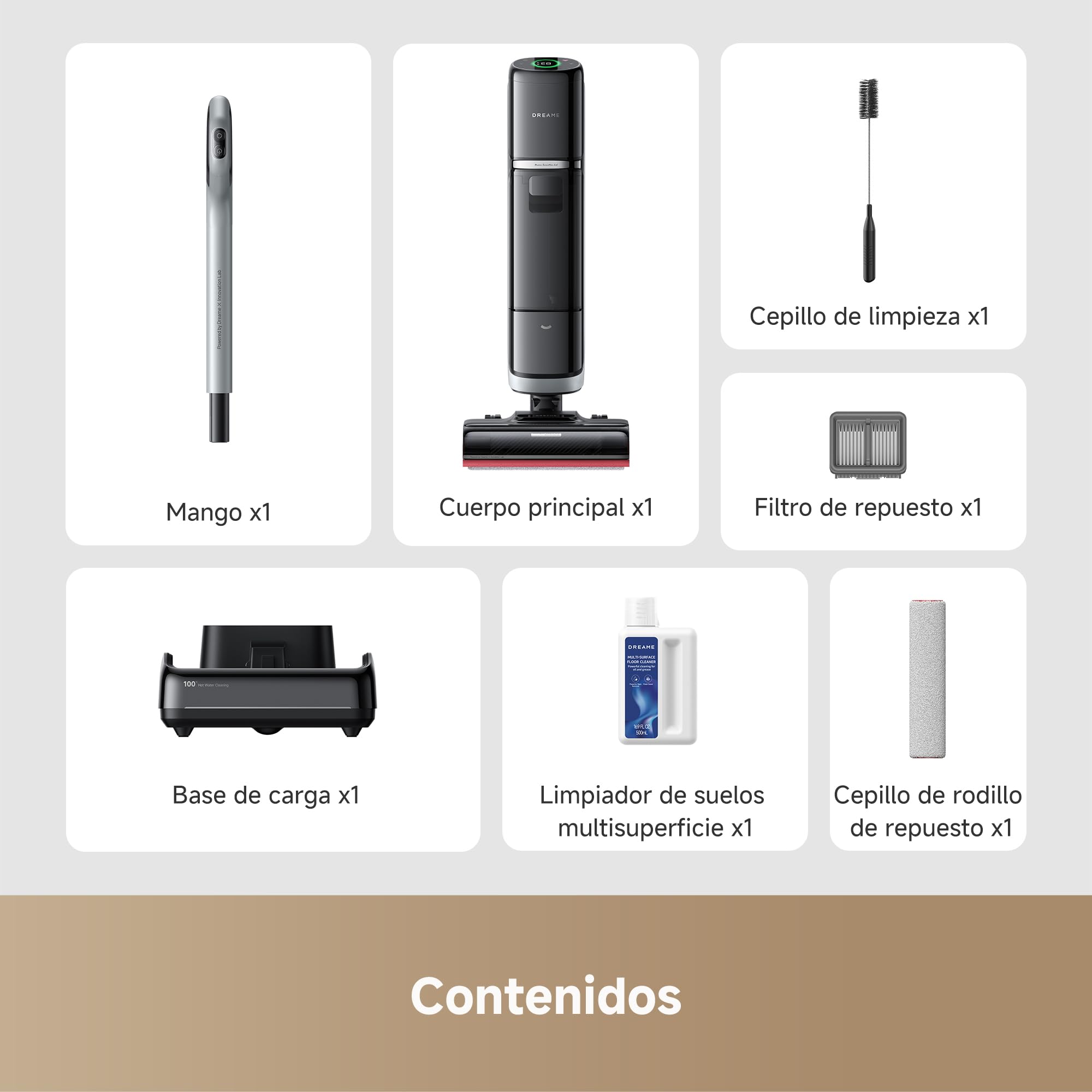 DREAME H15 Pro Heat Aspirador en Seco y Húmedo, Limpia con Agua a 85 °C, Brazo Robot GapFree IA, 0 Enredos, Detecta por RGB, 22000 Pa, Lava el Cepillo a 100 °C, Seca a 90 °C en 5 min, con App