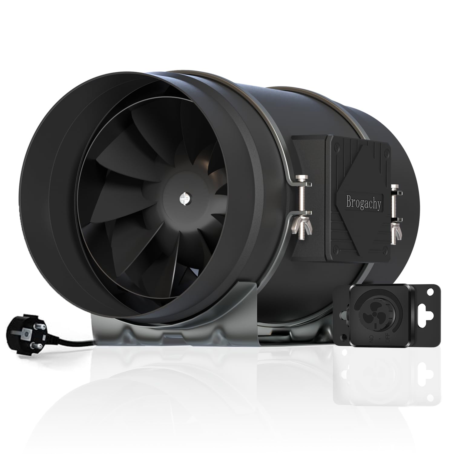 Brogachy 100mm intelligente buisventilator Wifi App, 365 m³/h inlin eafvoerventilator 3000 RPM,Driefasige EC-motor, voor verwarming,koeling, booster, groeitenten, hydroculturen, thuisgebruik