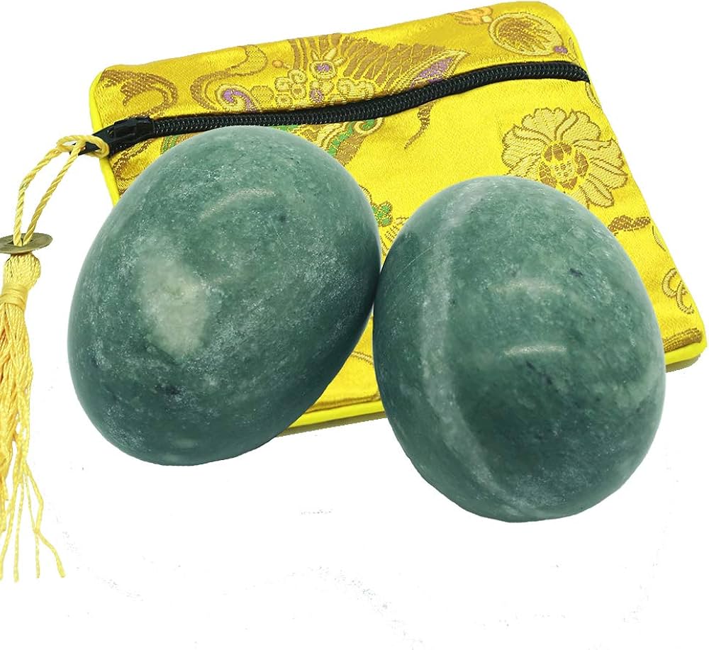 Amazon | 卵型 健康球 たまご型 健身球 ボール グリーン 天然石