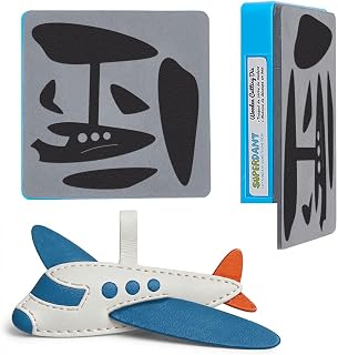SUPERDANT Cute Aircraft Key Fob Wooden Leather Cutting Die for Handmade Keychains and Bag Charms Airplane Travel Theme Cut Craft Tool for Tote Bag Charm Personalized 10cm/3.9in
