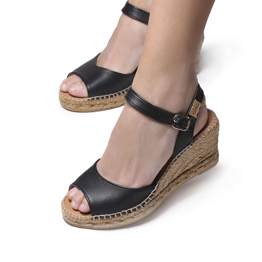 Amazon.com | Toni Pons Women's Sia-P Espadrille Wedge Sandal, Negre/Black,  5 | Platforms \u0026 Wedges